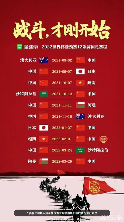 亚洲预选赛12强赛程